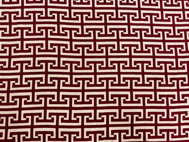 Satin Stoff in Weinrot & Ecrue – Vorderansicht